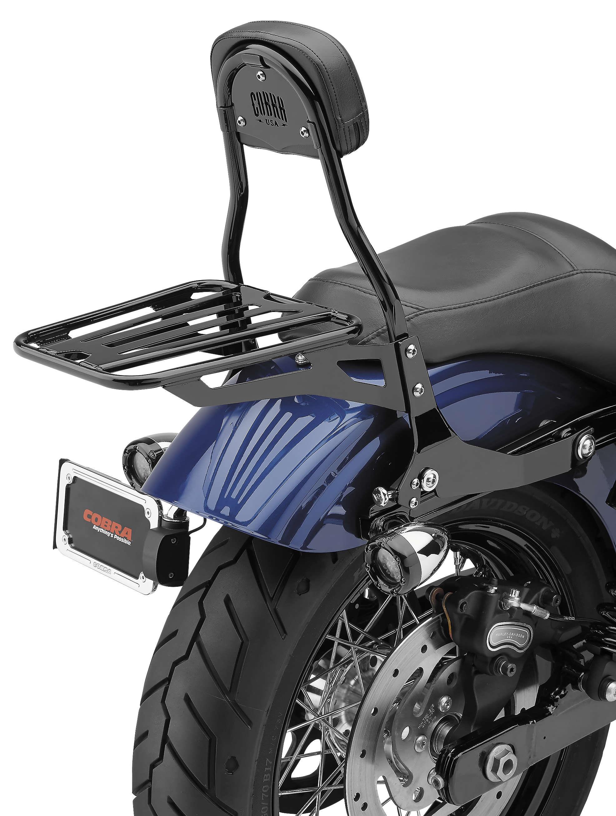 Tubular Luggage Rack for Detachable Sissy Bar Kit - Black