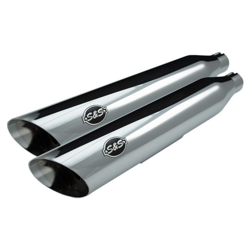Slash-Cut Slip On Mufflers - Chrome