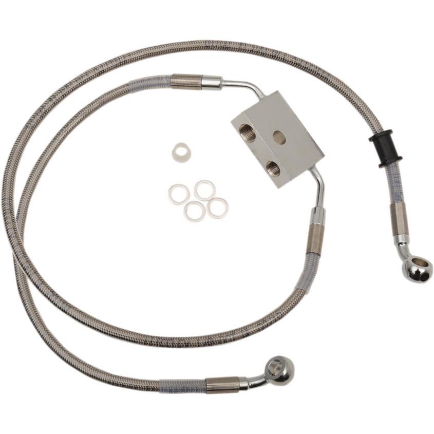 Standard Length Front Stainless Steel Brake Line Kit - Clear