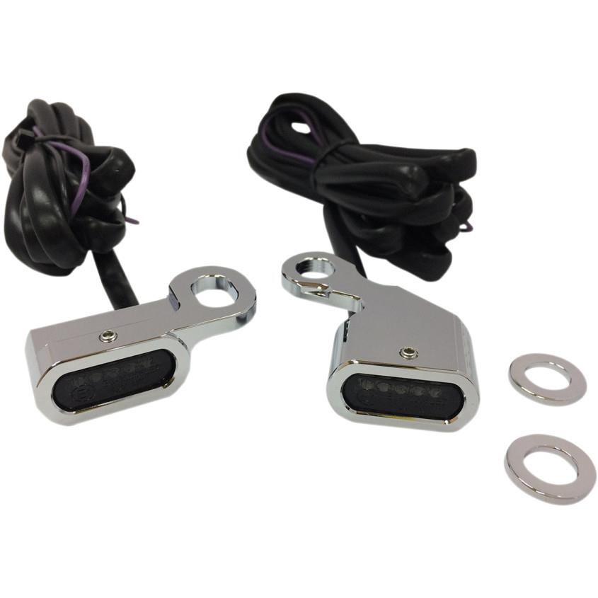 LED Handlebar Marker Lights - Chrome/Smoke Lens