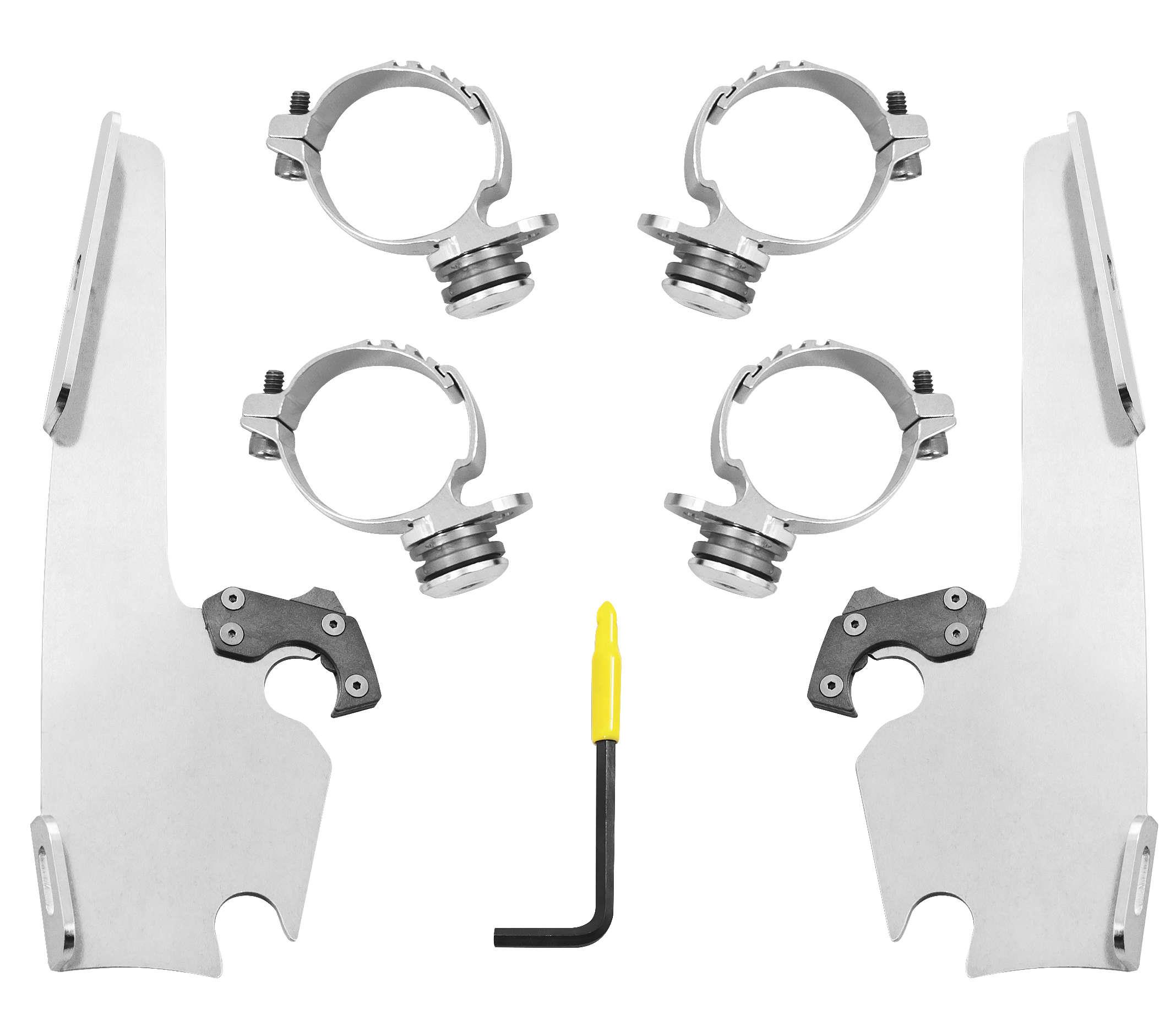 Trigger-Lock Mount Kit for Batwing Fairing and Fats/Slim Windshields - Polished