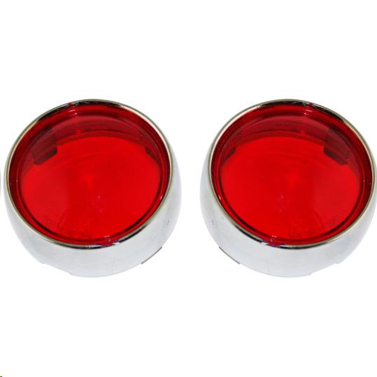 Probeam Bullet Bezel Turn Signal Adapters - Chrome/Red Lens