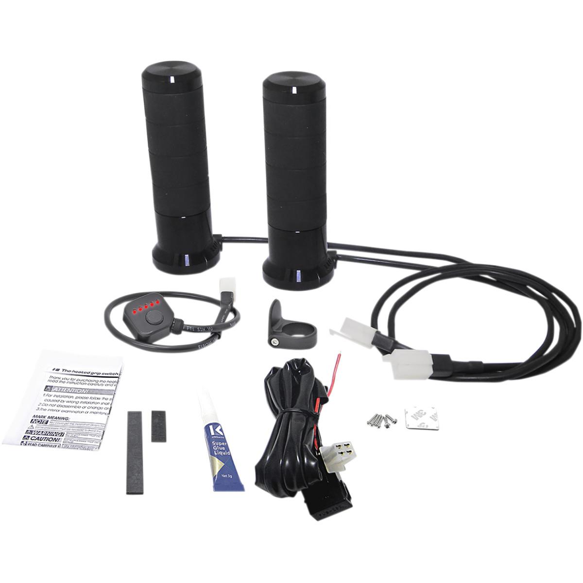 Titan Heated Grips for 7/8in. + 1in. Handlebars - Black