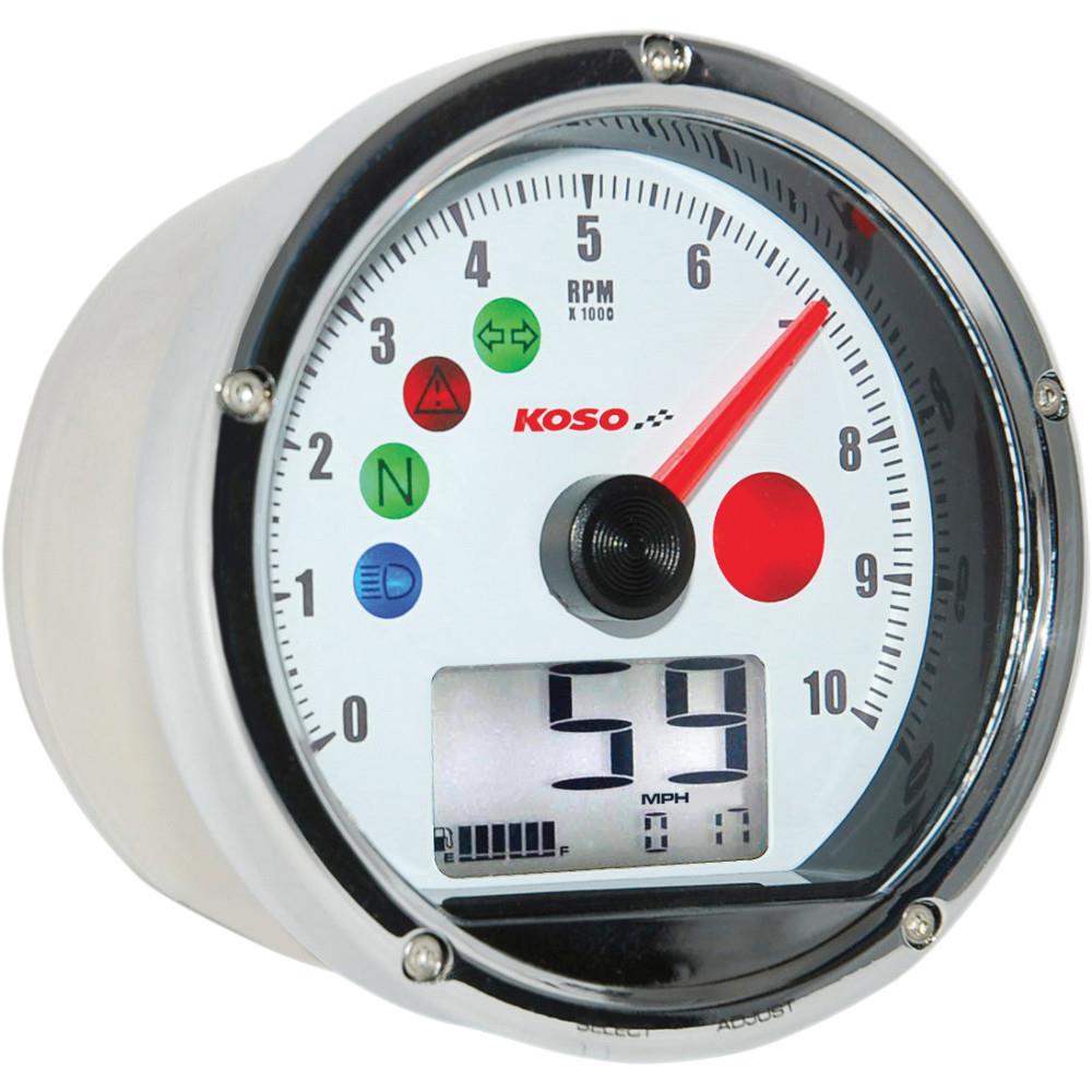 HD TNT-01 Electronic Speedometers/Tachometers - Chrome/White