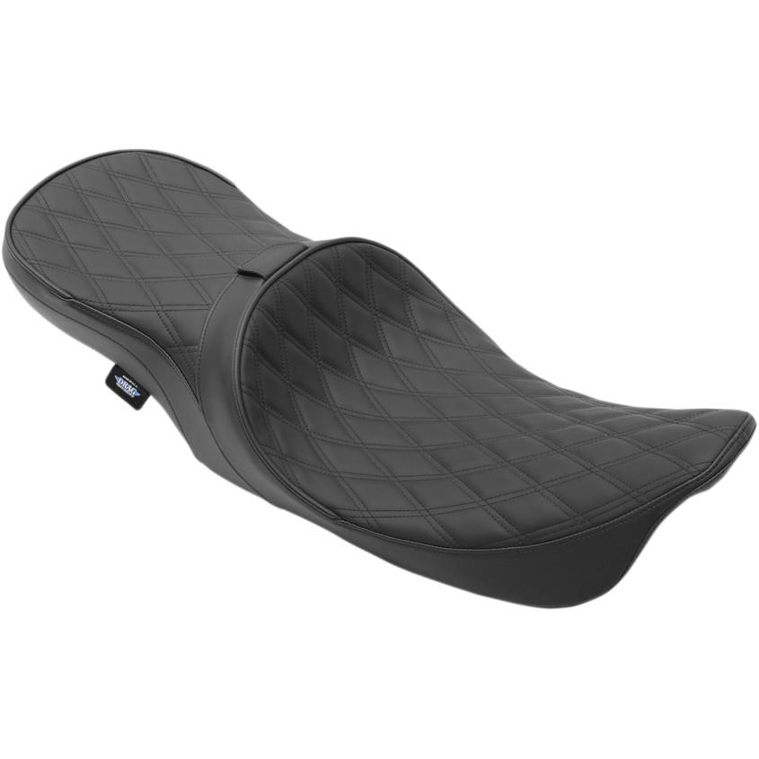 Low Profile Touring Seat with Driver Backrest Provision - Double Diamond Stitch