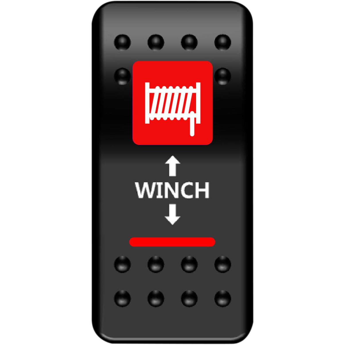 Winch Rocker Switch - Double Pole/Throw - Red