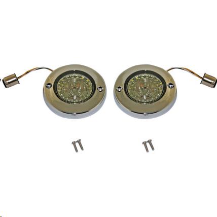 Probeam Flat Bezel Dynamic Ringz LED Front Turn Signal Inserts - Chrome