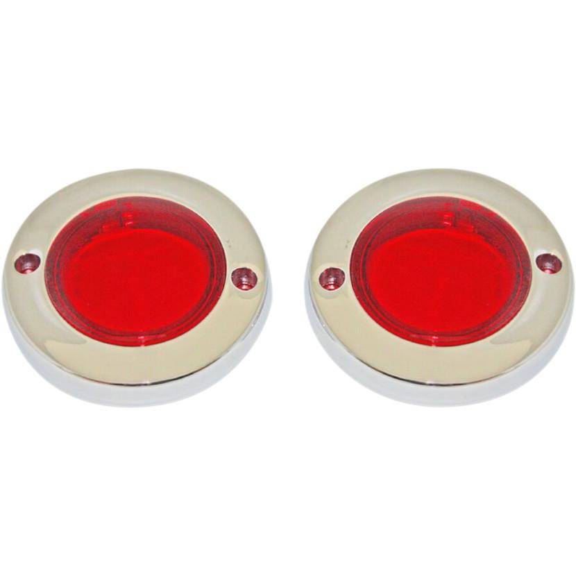 Probeam Bullet Turn Signal Adapters - Chrome/Red Lens