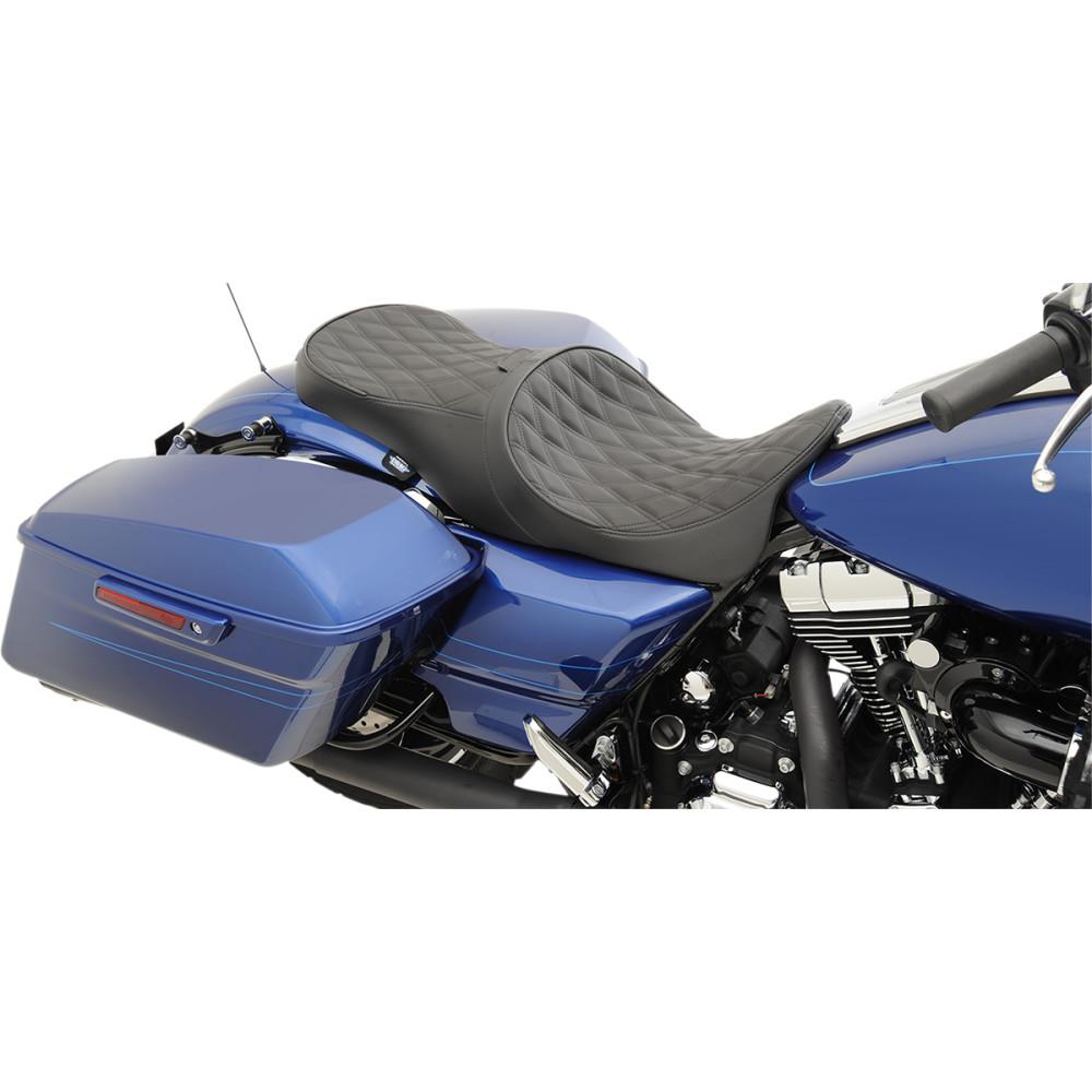 Forward-Positioning Low-Profile Touring Seat - Double Diamond Stitch