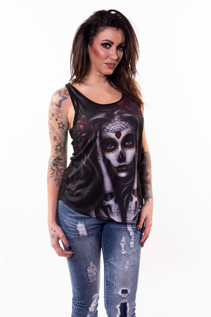 Skull Arm Tattoo Womens Tank Top