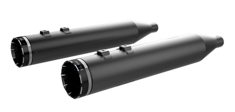 4.50in. Hp-Plus Slip-Ons - Black with Black Tracer Billet End Caps