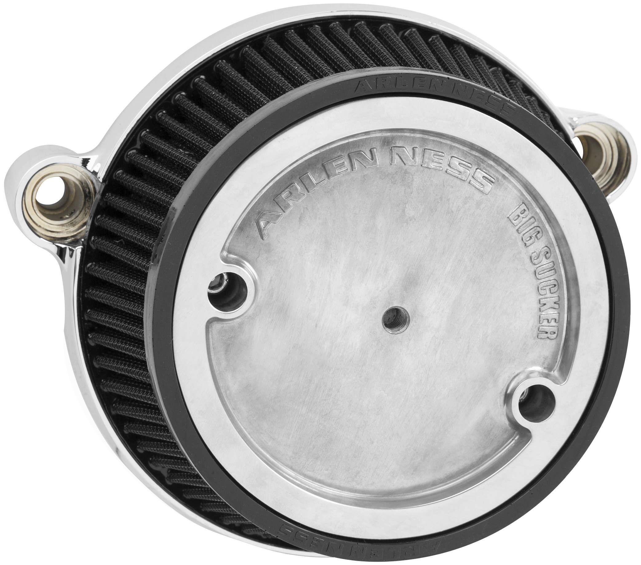 Big Sucker Stage I Air Filter Kit - Smooth Chrome Steel - Black Filter