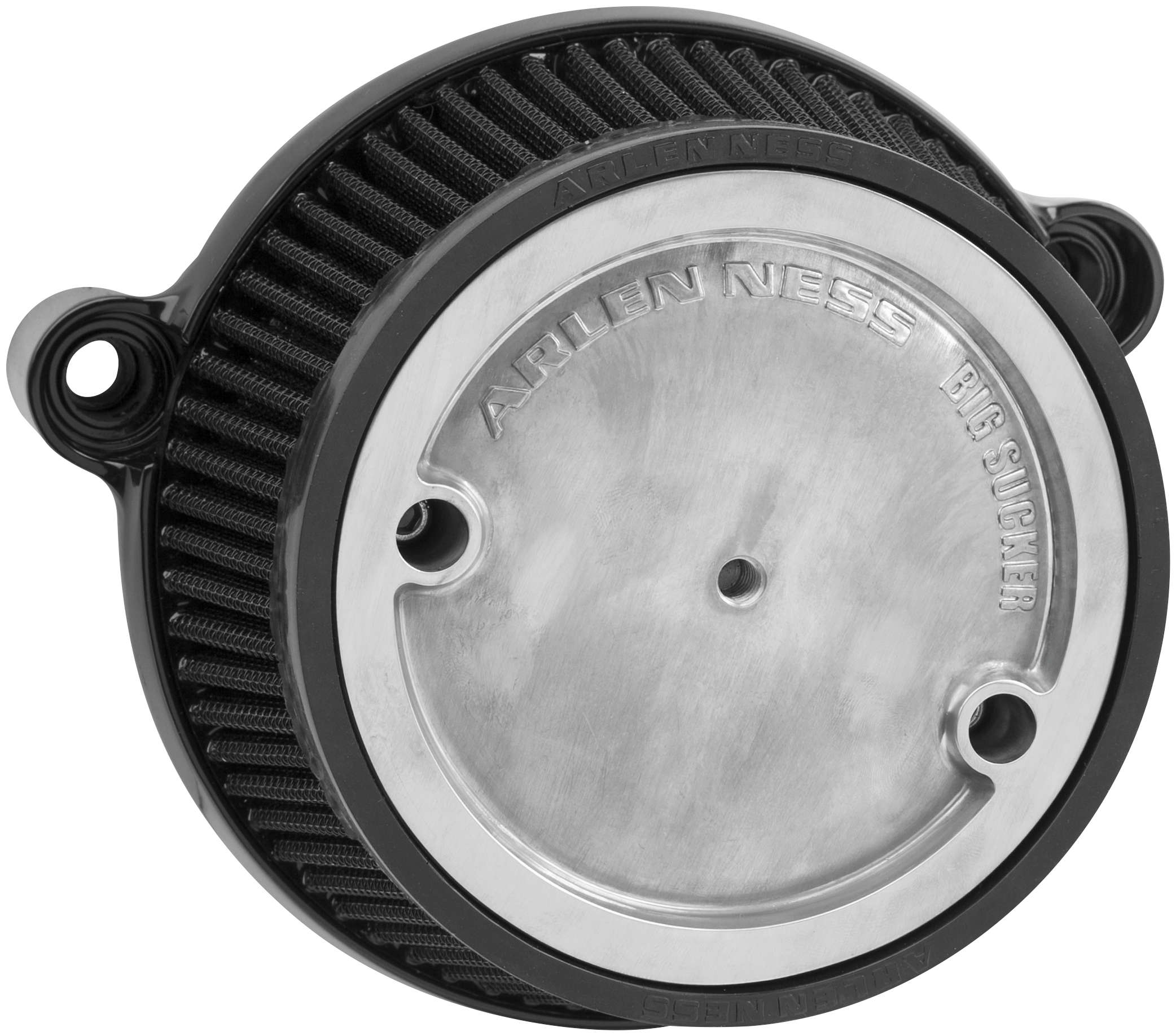 Big Sucker Stage I Air Filter Kit - Smooth Chrome Steel - Black Filter