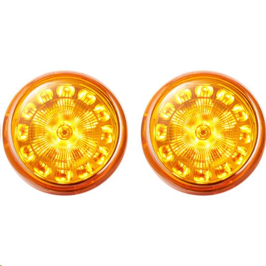 Probeam Bullet Bezel LED Turn Signal Inserts for Models with 1156 Contact Bases - Amber