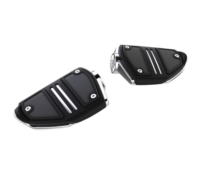 Twin Rail Footrests without Mounts - Chrome