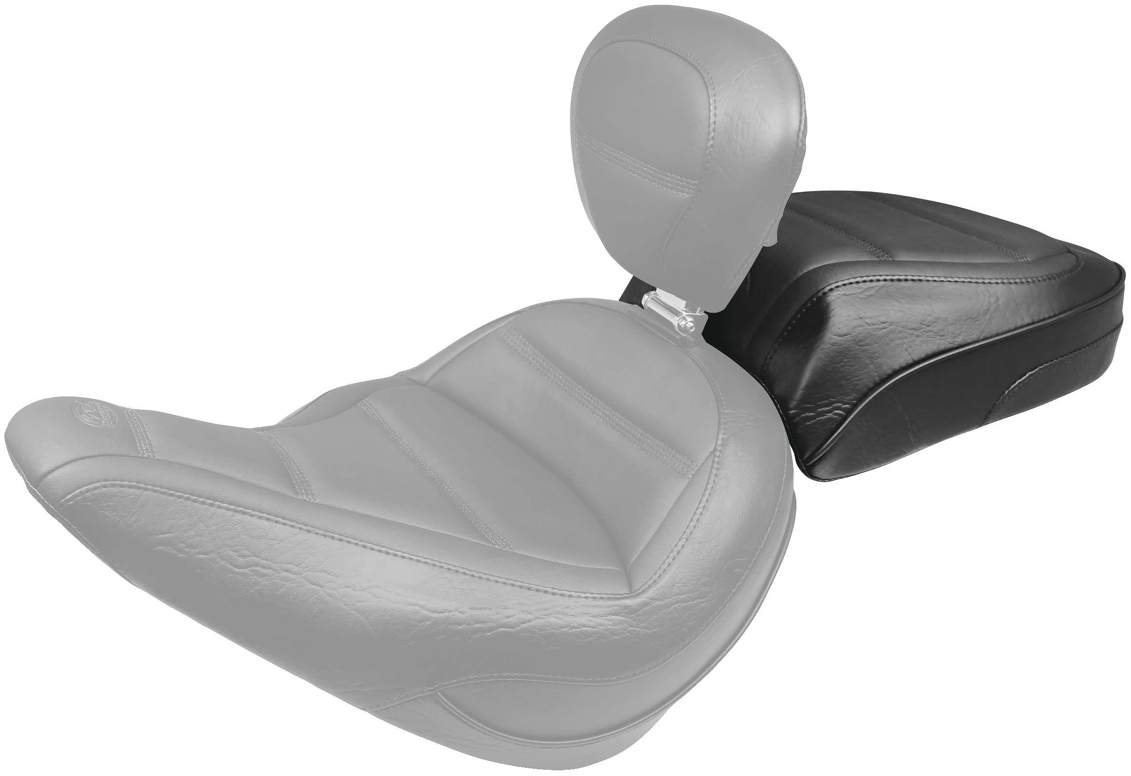 Standard Touring Passenger Seat with Backrest - Quad Stitch - Black