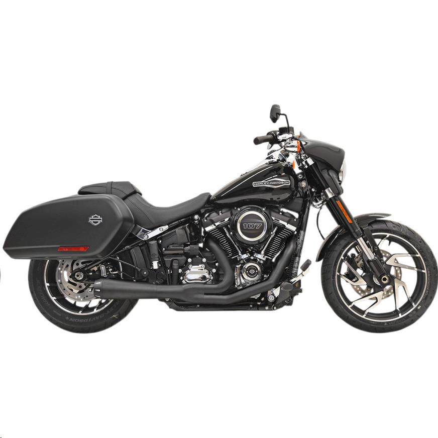 Road Rage 2-Into-1 Exhaust System - Black with Full Black Heat Shields