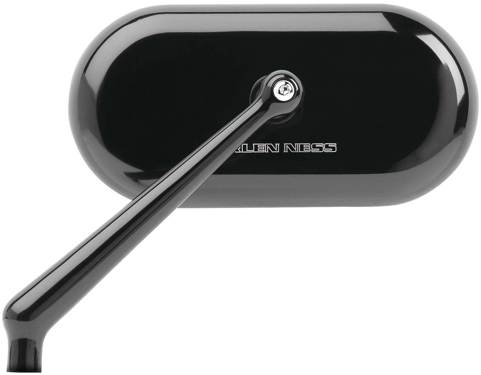 Forged Oval Short Stem Billet Mirror - Left - Black