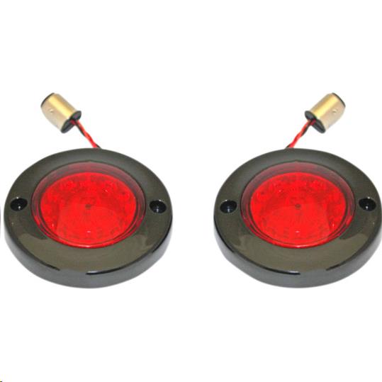 Probeam Flat Bezel LED Turn Signal Inserts for Models with 1156 Contact Bases - Black/Red Lens