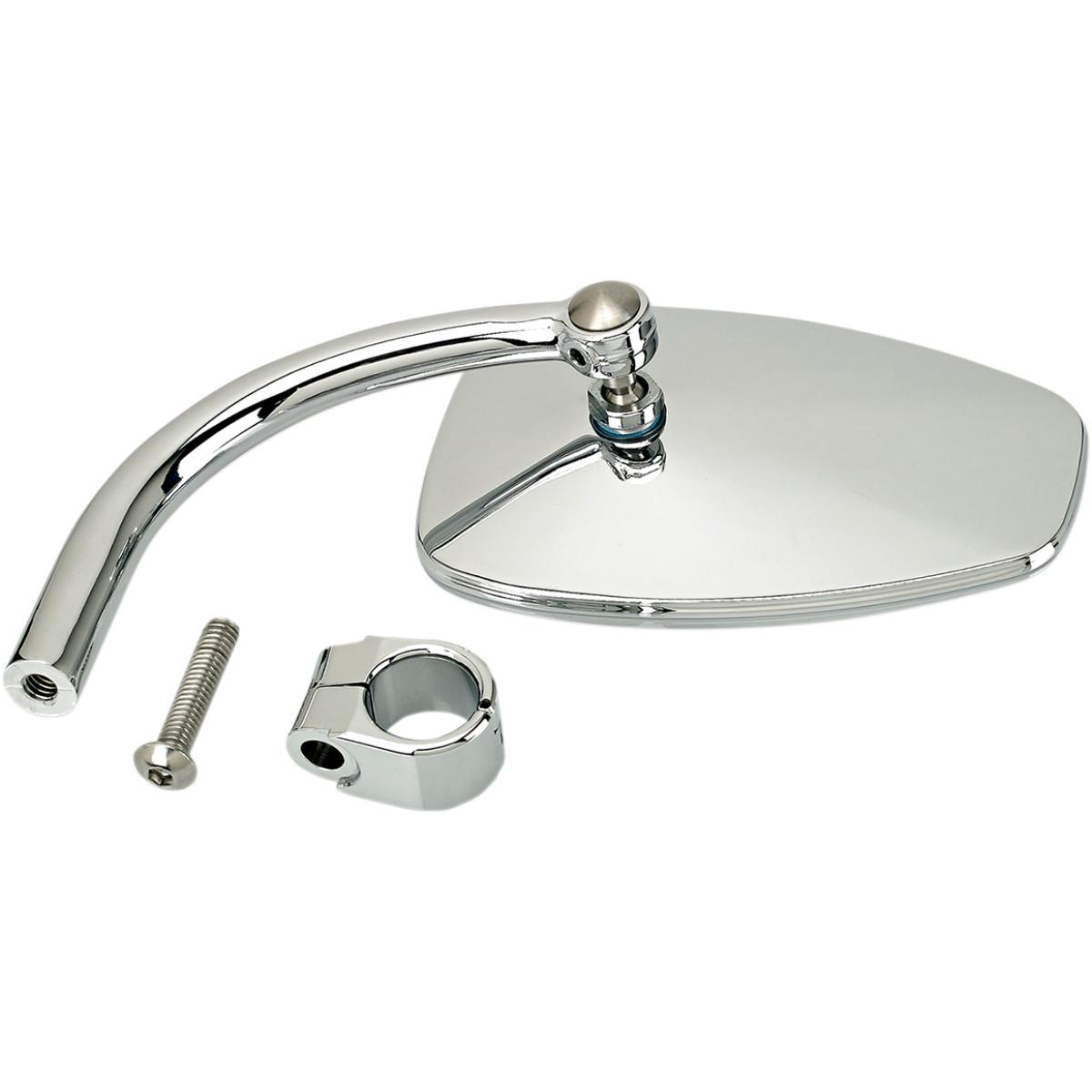 Teardrop Utility Mirror with Clamp On Mount for 7/8in. Bar - Chrome