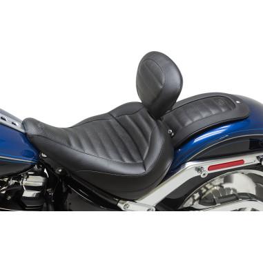 Standard Touring Seat with Backrest - Tuck and Roll Stitch - Black
