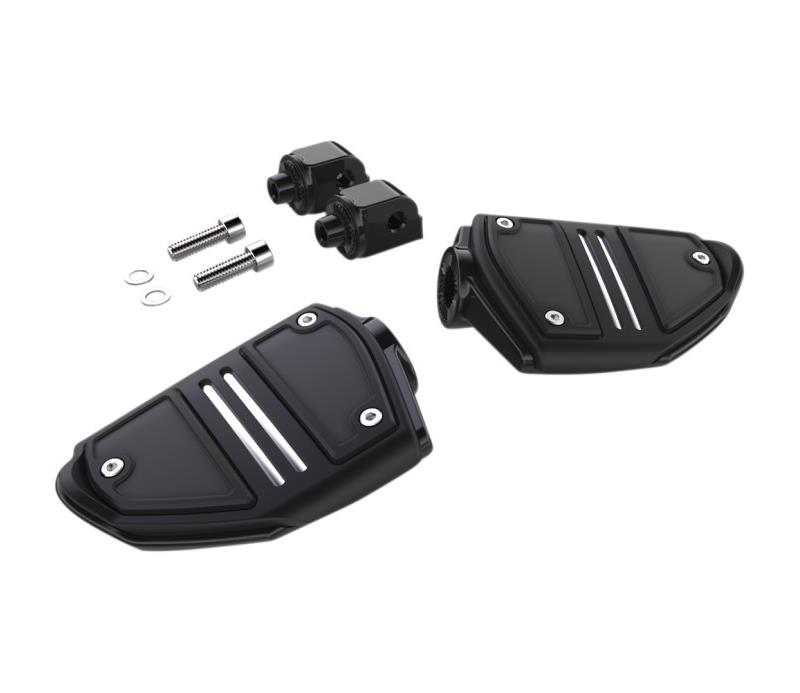Twin Rail Footrests with M-Eight Softail Driver Mounts - Black