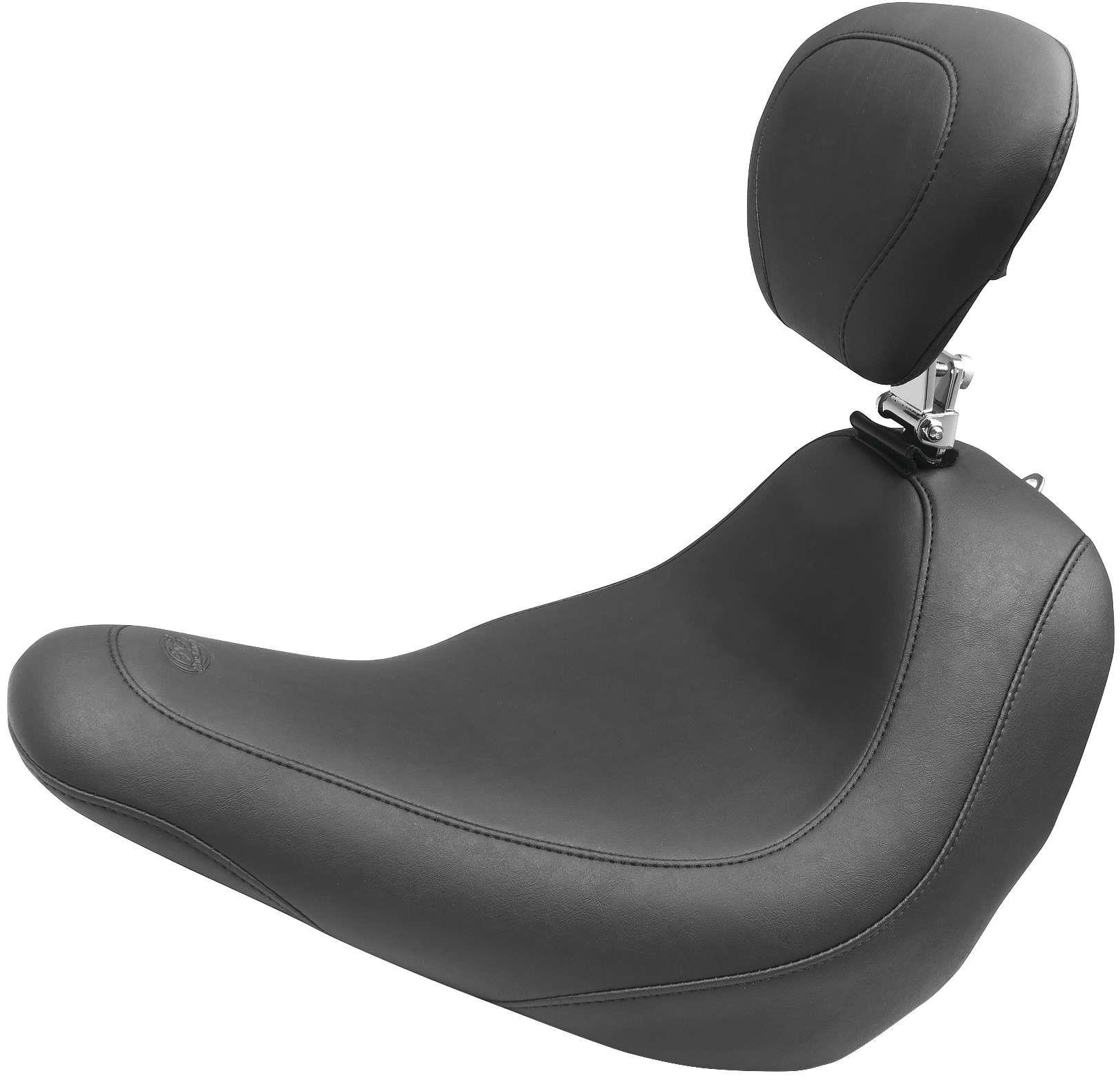 Wide Tripper Solo Seat with Driver Backrest - Smooth - Black