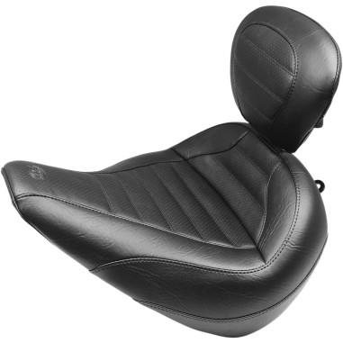 Standard Touring Seat with Backrest - Tuck and Roll - Black