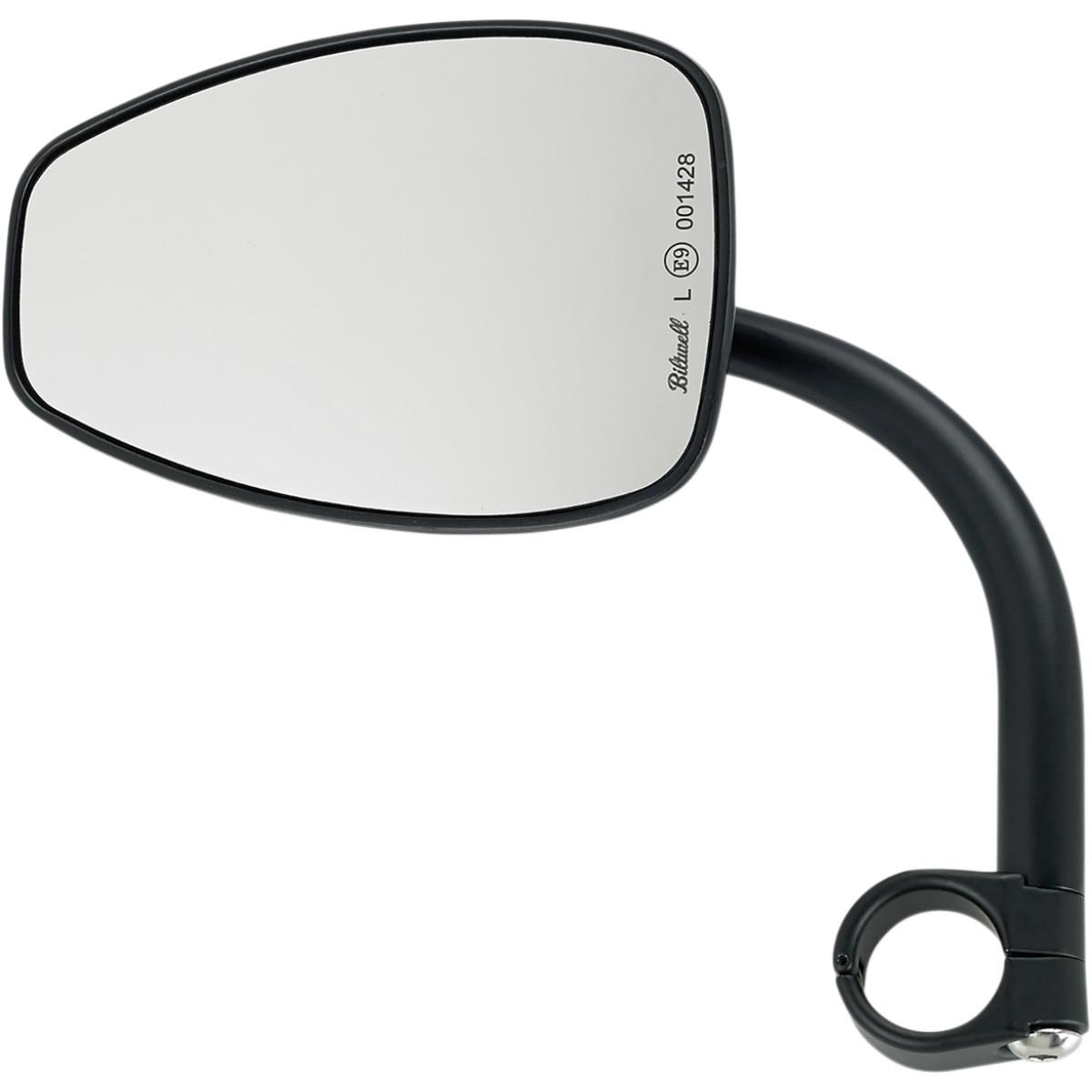 Teardrop Utility Mirror with Clamp on Mount for 1in. Bar - Black