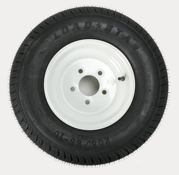 Trailer Tire/Wheel Assembly - 6-Ply Rated/Load Range C - 205/65-10 - 5 Hole Rim