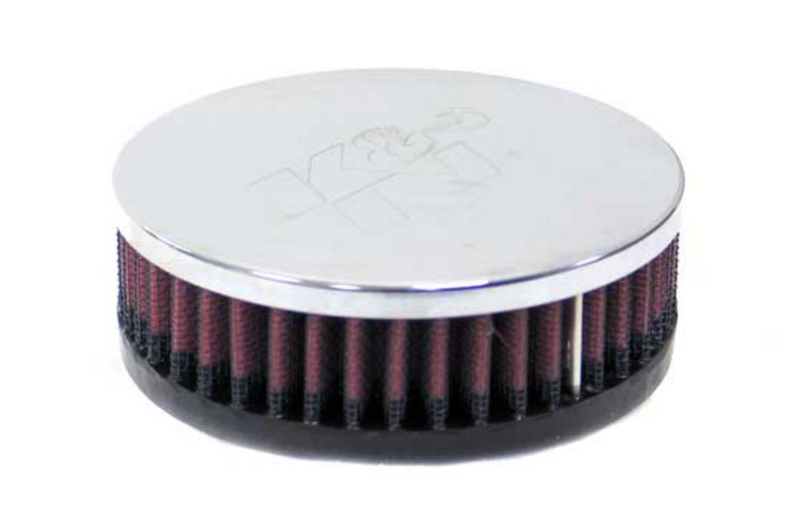 Clamp-On Custom Round Straight Air Filter - Chrome End Cap