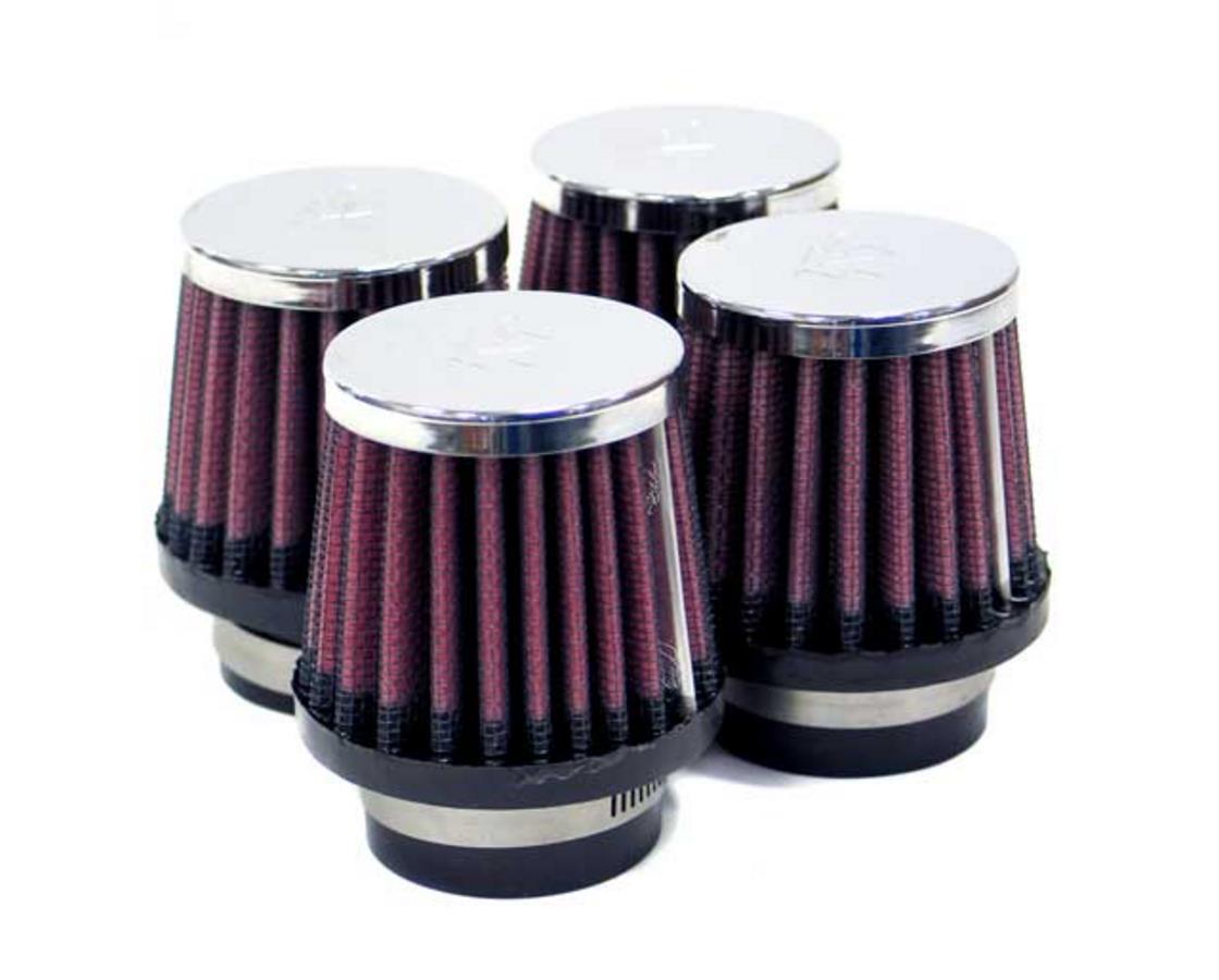 Clamp-On Custom Round Tapered Air Filter - Chrome End Cap