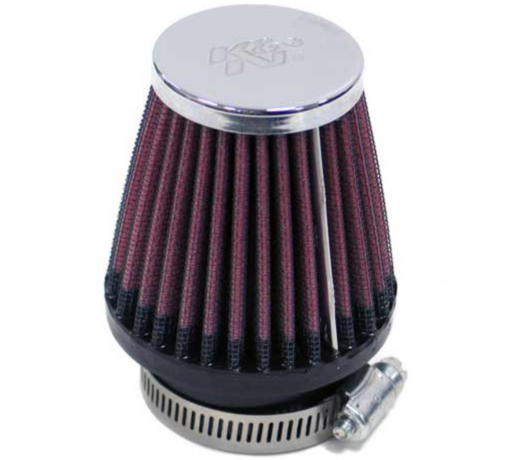 Universal Round Tapered Air Filter - Chrome End Cap