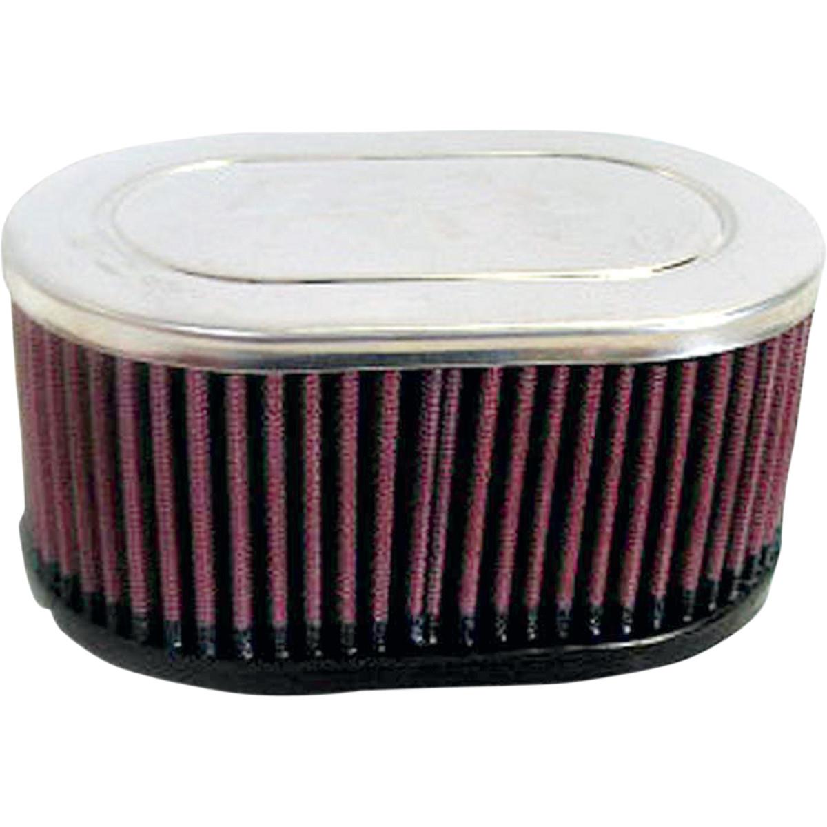 Clamp-On Custom Dual Flange Oval Air Filter - Chrome End Cap