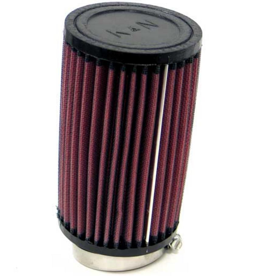 Universal Round Straight Air Filter - Rubber End Cap