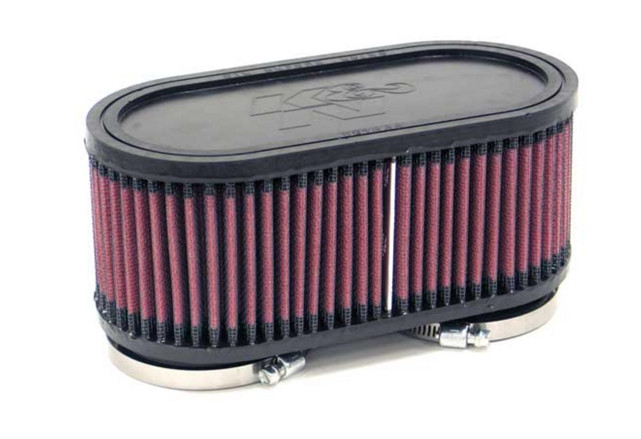 Clamp-On Custom Dual Flange Oval Air Filter - Rubber End Cap