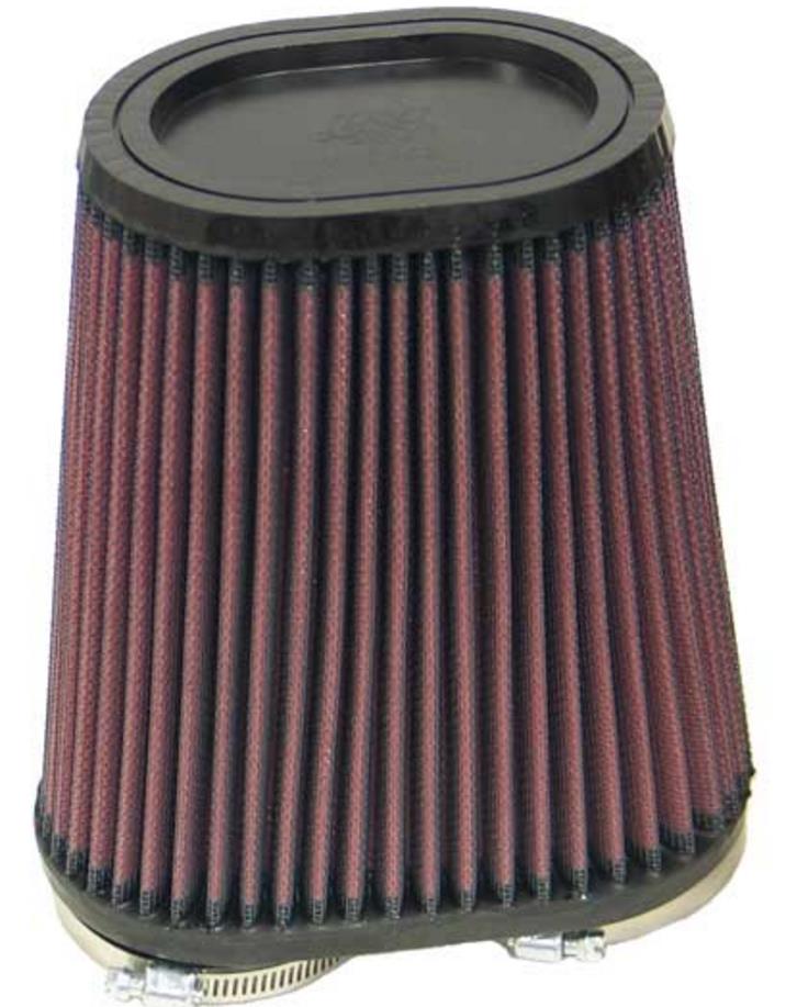 Clamp-On Custom Dual Flange Oval Tapered Air Filter - Rubber End Cap