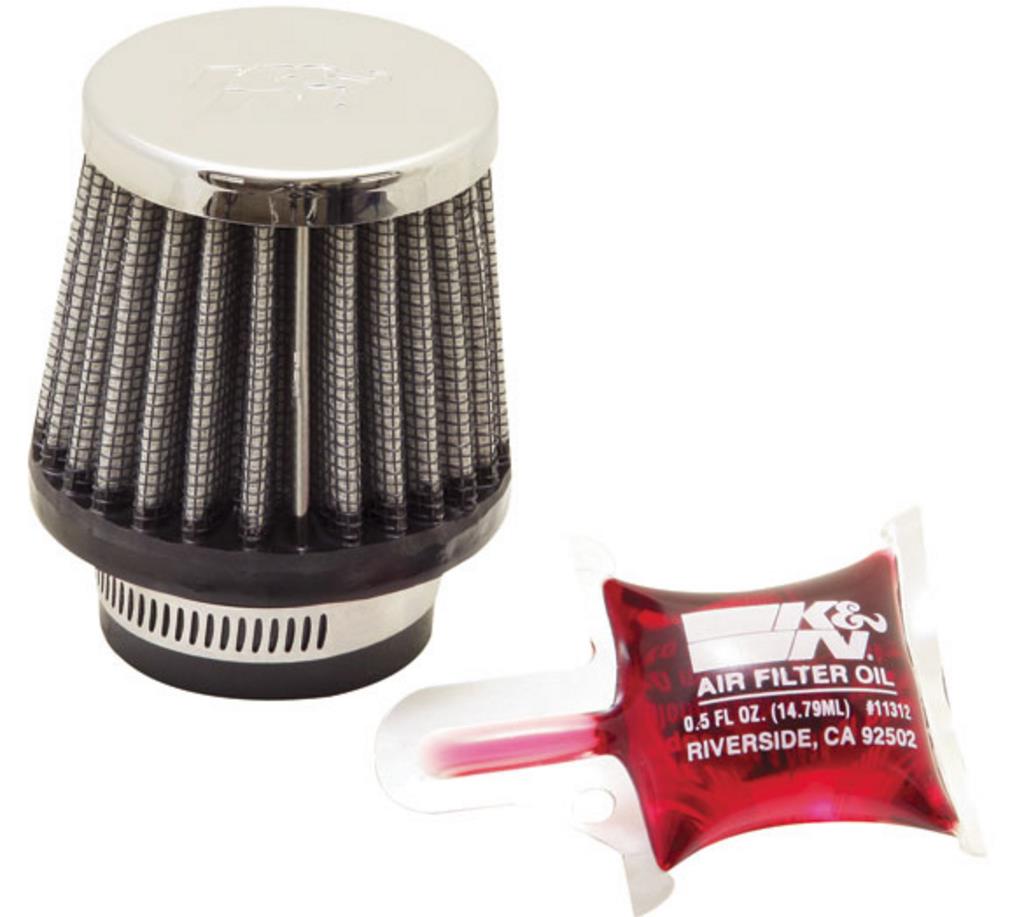 Universal Round Tapered Air Filter - Chrome End Cap