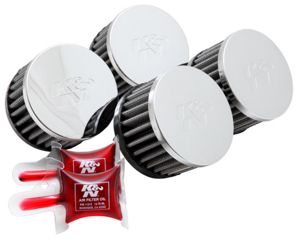 Clamp-On Custom Round Straight Air Filter - Chrome End Cap