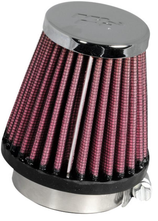 Universal Round Tapered Air Filter - Chrome End Cap