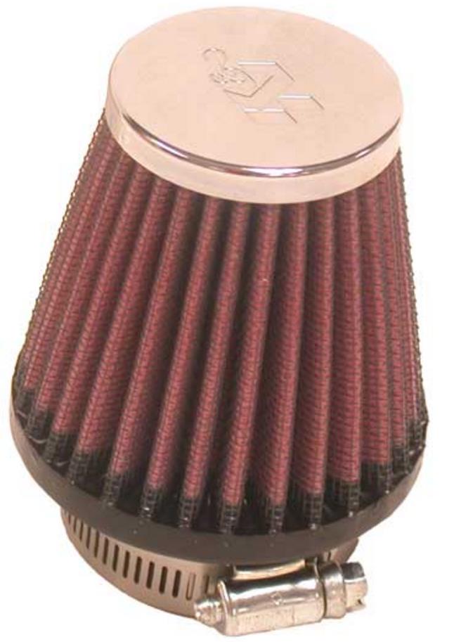 Universal Round Tapered Air Filter - Chrome End Cap