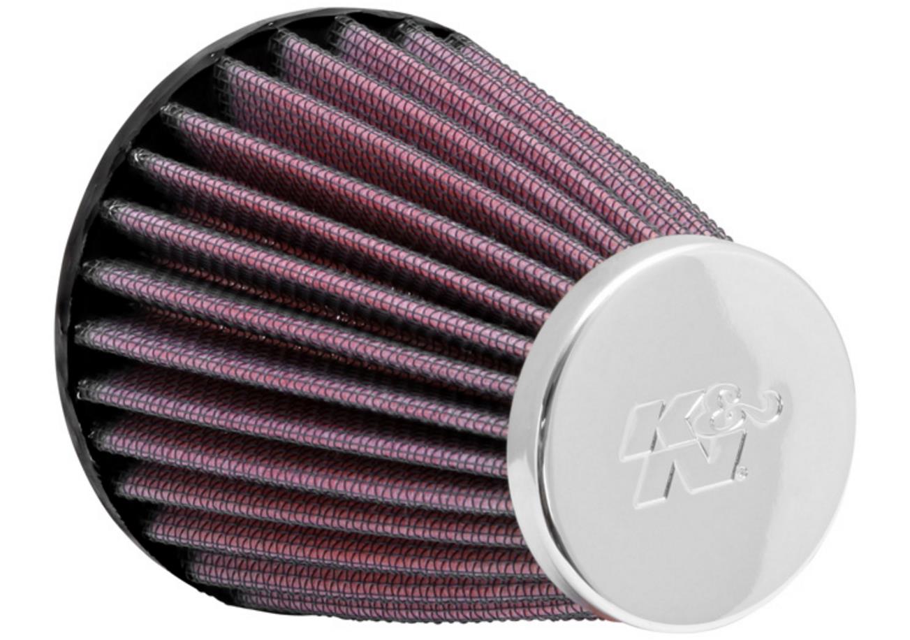 Universal Round Tapered Air Filter - Chrome End Cap