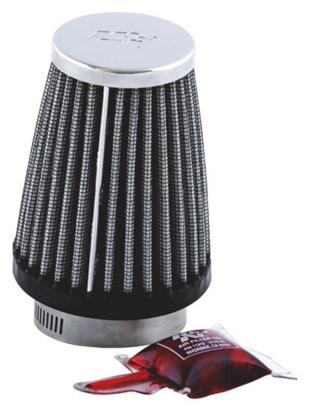 Universal Round Tapered Air Filter - Chrome End Cap