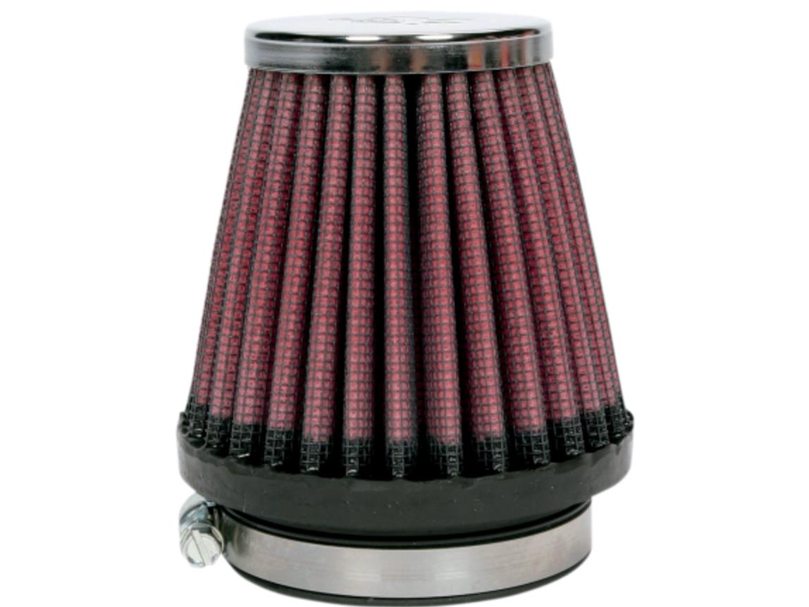 Universal Round Tapered Air Filter - Chrome End Cap