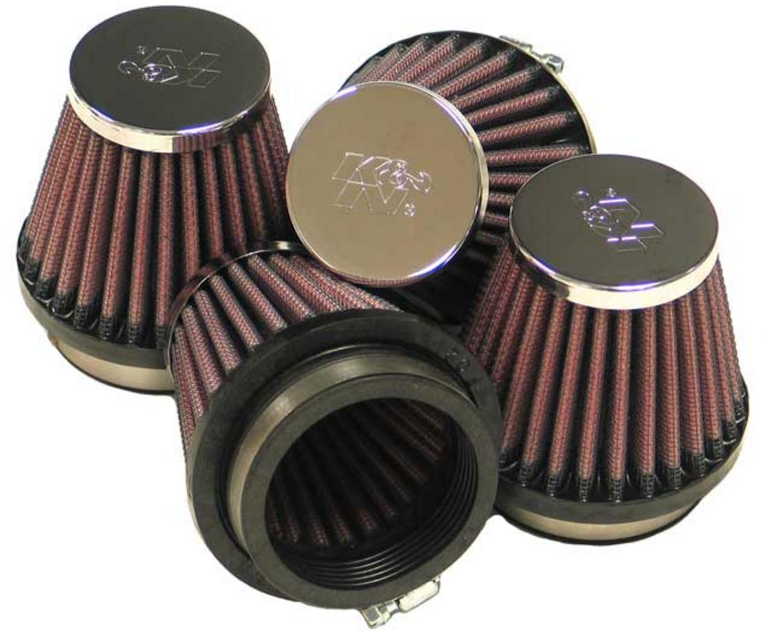 Clamp-On Custom Round Tapered Air Filter - Chrome End Cap