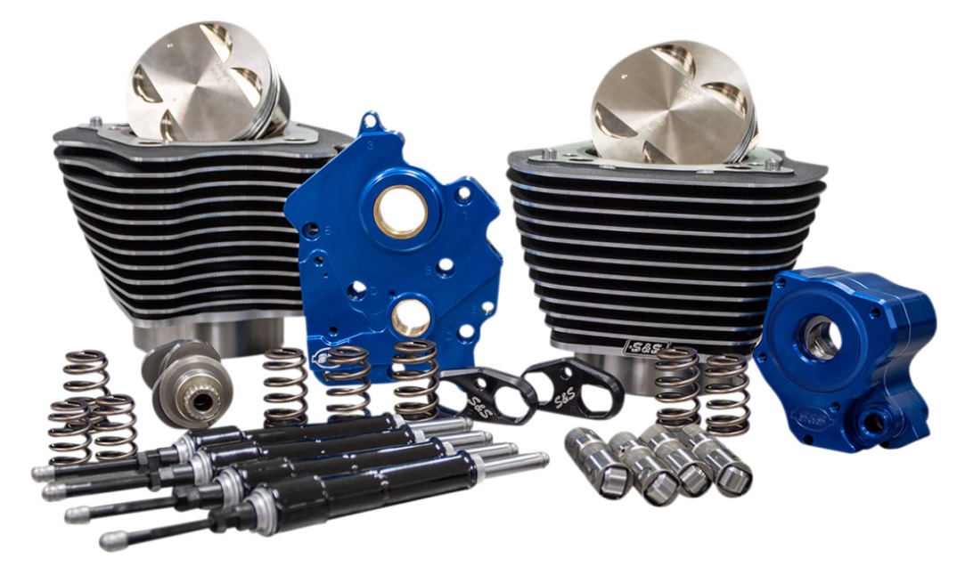 124in. Power Package - Gear Cam, Water Cooled, Black Pushrods, Wrinkle Black w/ Highlighted Fins