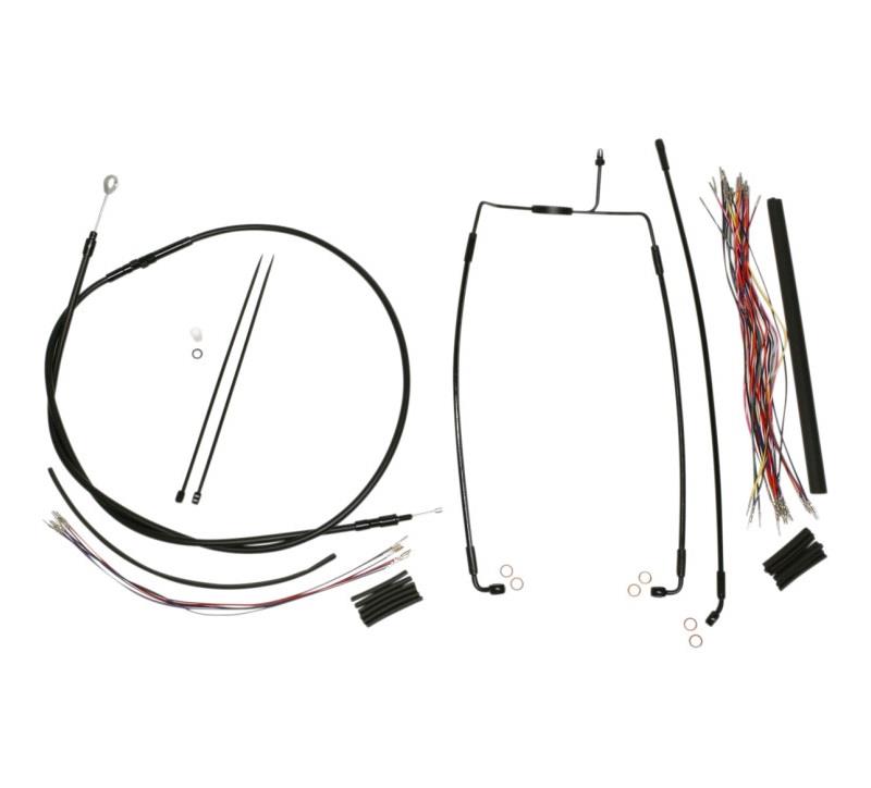 Black Vinyl XR Handlebar Installation Kit with Black Fittings for 15-17in. Ape