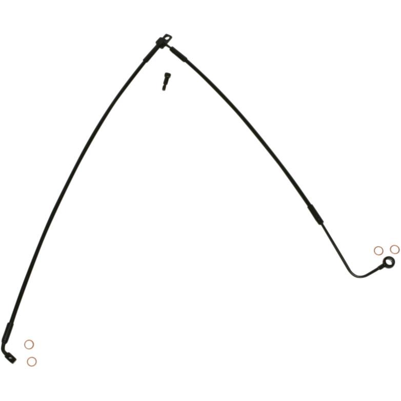 Black Coated XR Stainless Lower Front Brakeline Kit with Black Fittings - 21-3/4in. Total Length