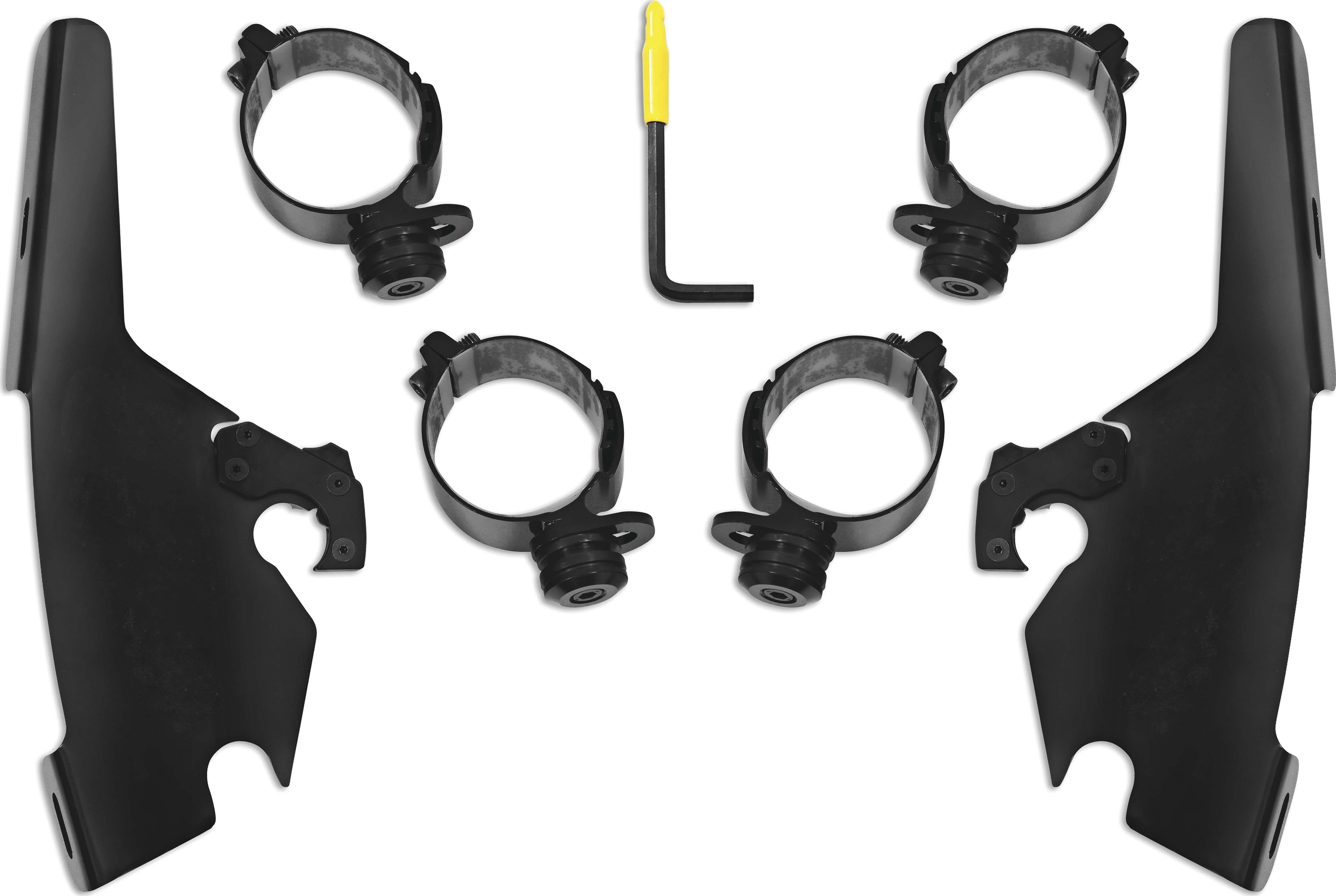 Trigger-Lock Mount Kit for Batwing Fairing and Fats/Slim Windshields - Black