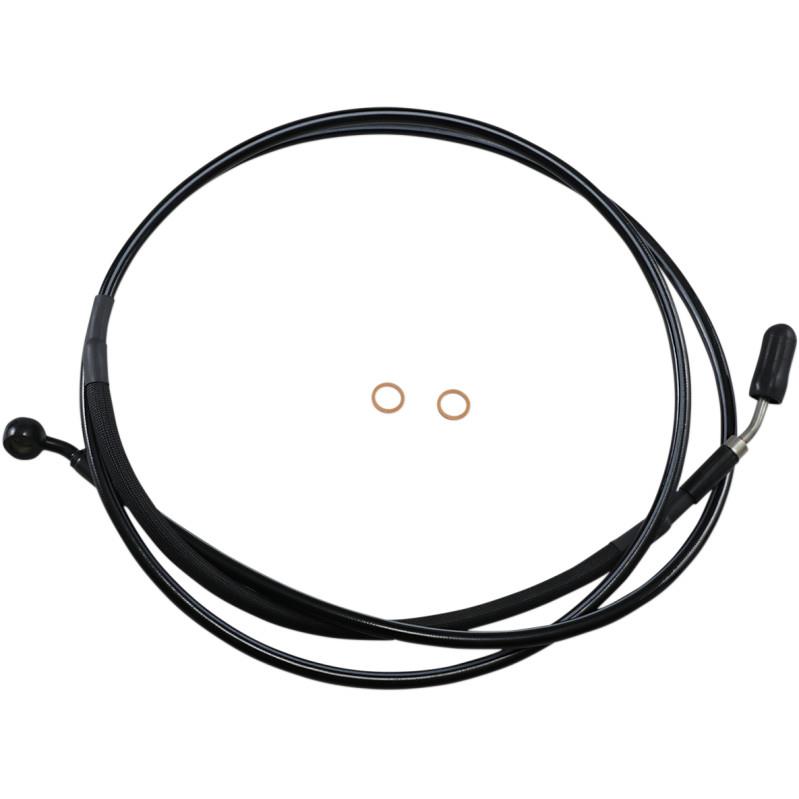 XR Stainless Hydraulic Clutch Line - Stock Length - Black/Black Fittings